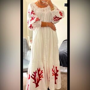 Saint-Tropez White Dress With Embroidery -  Pfayfer